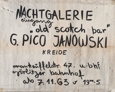 Ausstellungsplakat des Künstlers G. Pico Janowski, 1963