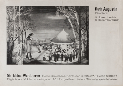 Ausstellungsplakat "Ölmalerei" der Künstlerin Ruth Augustin, 1967