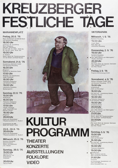 Plakat des Kulturprogramms zu den Kreuzberger Festlichen Tage, 1976