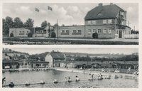 Postkarte Sommer in der Städtischen Badeanstalt Eberswalde, 1940