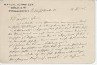 Manuel Schnitzer an Dobert, 16.04.1903