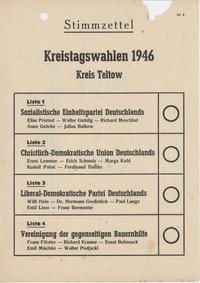 Kreistagswahlen 1946, Teltow