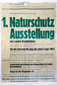 Plakat der 1. Naturschutzausstellung in Brandenburg