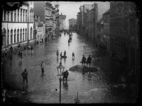 Forst (Lausitz), Berliner Straße während des Neißehochwassers 1897
