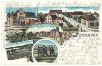 Lithografie-Postkarte Garnisonstadt Jüterbog II, 1905
