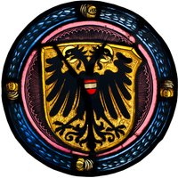 Wappenscheibe mit dem österreichischen Bindenschild
