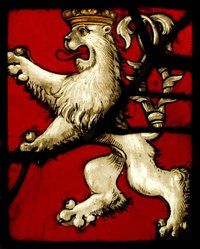 Wappenscheibe, böhmischer Löwe