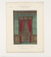 "Portiére et Décor intérieur (Renaissance.) Vieux bois.", aus: Le Garde-meuble