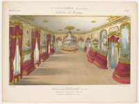 "Intérieur de Salle de bal (Or et Blanc). Étoffes de la maison Constant Bouhours et Juigné", aus: Le Garde-meuble