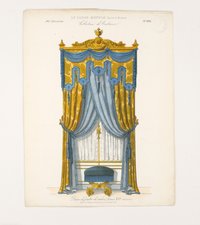 "Décor de fenétre de salon, Louis XVI (Galerie bois doré.)", aus: Le Garde-meuble
