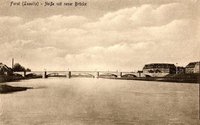 Postkarte Stadtansicht mit „Langer Brücke“ vor 1945