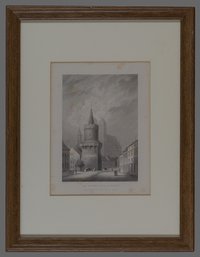 Gottheil, Julius: Mitteltor-Turm in Prenzlau von Westen, 1860