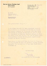 Schreiben zur Entziehung des Staurechts, 1955