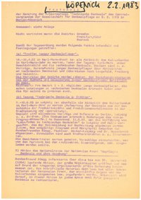 Protokoll AG Technische Denkmale - Beratung Köpenick 1983
