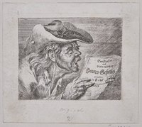 Brustbild eines alten lesenden Bauern