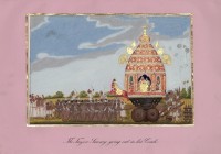 Company School Maler - Der Tempelwagen des Tanjore-Swami wird durch die Stadt gezogen