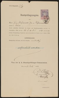 Material zu Hugo von Hofmannsthal: Unterlagen zum Studium