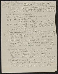 Material zu Hugo von Hofmannsthal: Listen von Kunstgegenständen; Ausgabenliste; gedruckte Widmung (Würdigung)