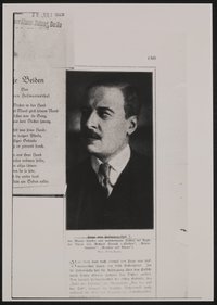 Portrait-Fotografien von Hofmannsthal aus Zeitungsausschnitten zu dessen Tod 1929