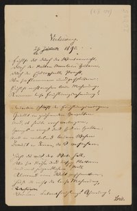 Gedicht: Verheissung 21.12.1890