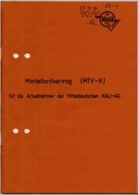 Manteltarifvertrag (MTV-K) für die Arbeitnehmer der Mitteldeutschen Kali-AG