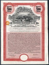 6½%-Goldbond der Deutschen Kalisyndikat GmbH vom 1. Juli 1929 über 100 £ (Hundert Pfund)