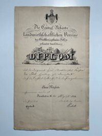 Urkunde, Ernennung Karl du Thils zum Ehrenmitglied der Landwirtschaftlichen Vereine des Großherzogtums Hessen, 31. August 1834