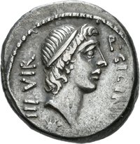 Denar des Q. Sicinius und des C. Coponius mit Darstellung einer Keule