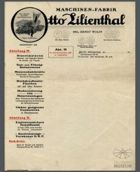 Briefbögen der Maschinenfabrik Otto Lilienthal