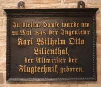 Gedenktafel am Geburtshaus Otto Lilienthals