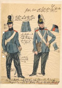 Uniformstudie badischer Artilleristen 1849