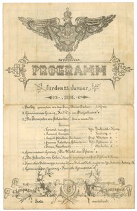 Programm zu einer Feier der 6. und 7. Kompanie des Königin-Elisabeth-Garde-Grenadier-Regiments Nr. 3 am 25. Januar 1896