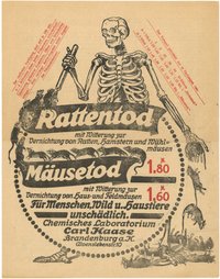 Werbung des Chemischen Laboratoriums Carl Haase in Brandenburg a.H. für Ratten- und Mäusetod ca. 1916