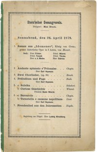Programm zum Konzert des Stern'schen Gesangvereins in Berlin am 26. April 1879