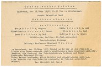 Einladung des Oratorienchors Potsdam zur Aufführung der Matthäus-Passion im Nikolaisaal am 18. März 1959