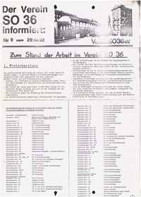 SO 36 : Der Verein SO 36 informiert; 28.10.1982