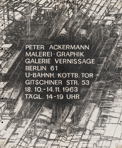 Ausstellungsplakat des Künstlers Peter Ackermann, 1963