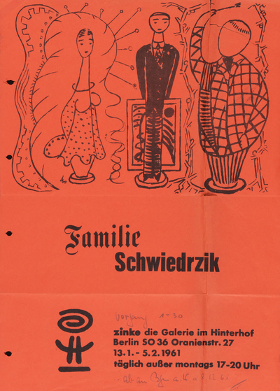 Ausstellungsplakat "Familie Schwiedrzik", 1961