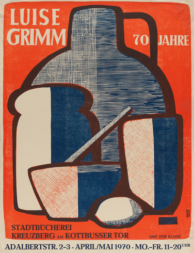 Ausstellungsplakat "70 Jahre" der Künstlerin Luise Grimm, 1970