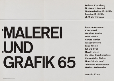 Ausstellungsplakat "Malerei und Grafik 65" von Kreuzberger Künstlern, 1965