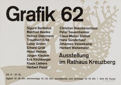 Ausstellungsplakat "Grafik 62" von Kreuzberger Künstler, 1962