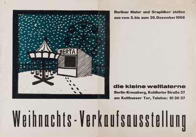 Ausstellungsplakat zur Weihnachts-Verkaufsausstellung von Berliner Künstlern, 1966