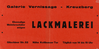 Ausstellungsplakat "ehemalige Meisterschüler zeigen Lackmalerei", 1963
