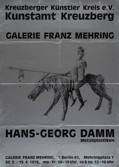 Ausstellungsplakat "Metallplastiken" des Künstlers Hans-Georg Damm, 1976