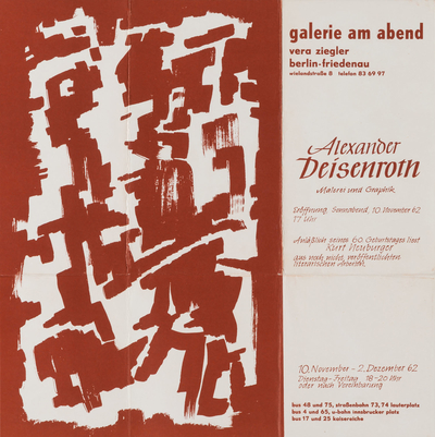 Plakat zur Ausstellung "Malerei und Grafik" des Künstlers Alexander Deisenroth, 1962