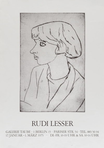 Ausstellungsplakat des Künstlers Rudi Lesser, 1975