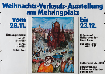 Plakat zur Weihnachts-Verkaufsausstellung am Mehringplatz, 1981