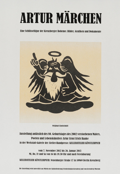 Ausstellungsplakat "Artur Märchen, Eine Schlüsselfigur der Kreuzberger Boheme: Bilder, Grafiken und Dokumente", 2012
