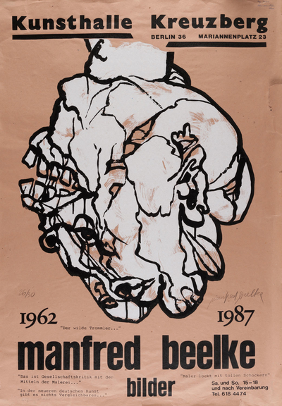 Ausstellungsplakat "Bilder 1962-1987" des Künstlers Manfred Beelke, 1987
