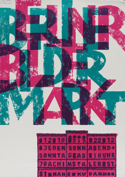 Plakat zum Bildermarkt, Entwurf von Sigurd Kuschnerus